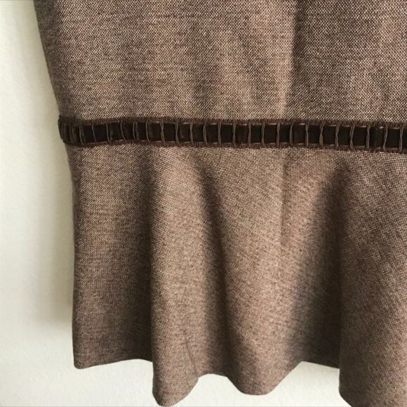 Luisa Beccaria Brown Tweed Wool Midi Skirt 44 / 8 US - Picture 7 of 8